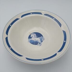 Tienshan Blue Unicorn Soup Salad Bowls Stoneware Replacement‎ Vtg